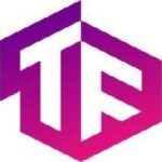 Logotipo Transfer Florianópolis em forma de hexágono roxo e branco