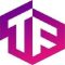 Logotipo Transfer Florianópolis em forma de hexágono roxo e branco